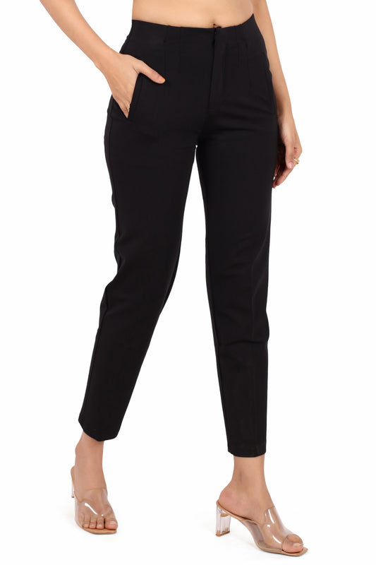 Women’s Korean Style Slim-Fit Black Pants