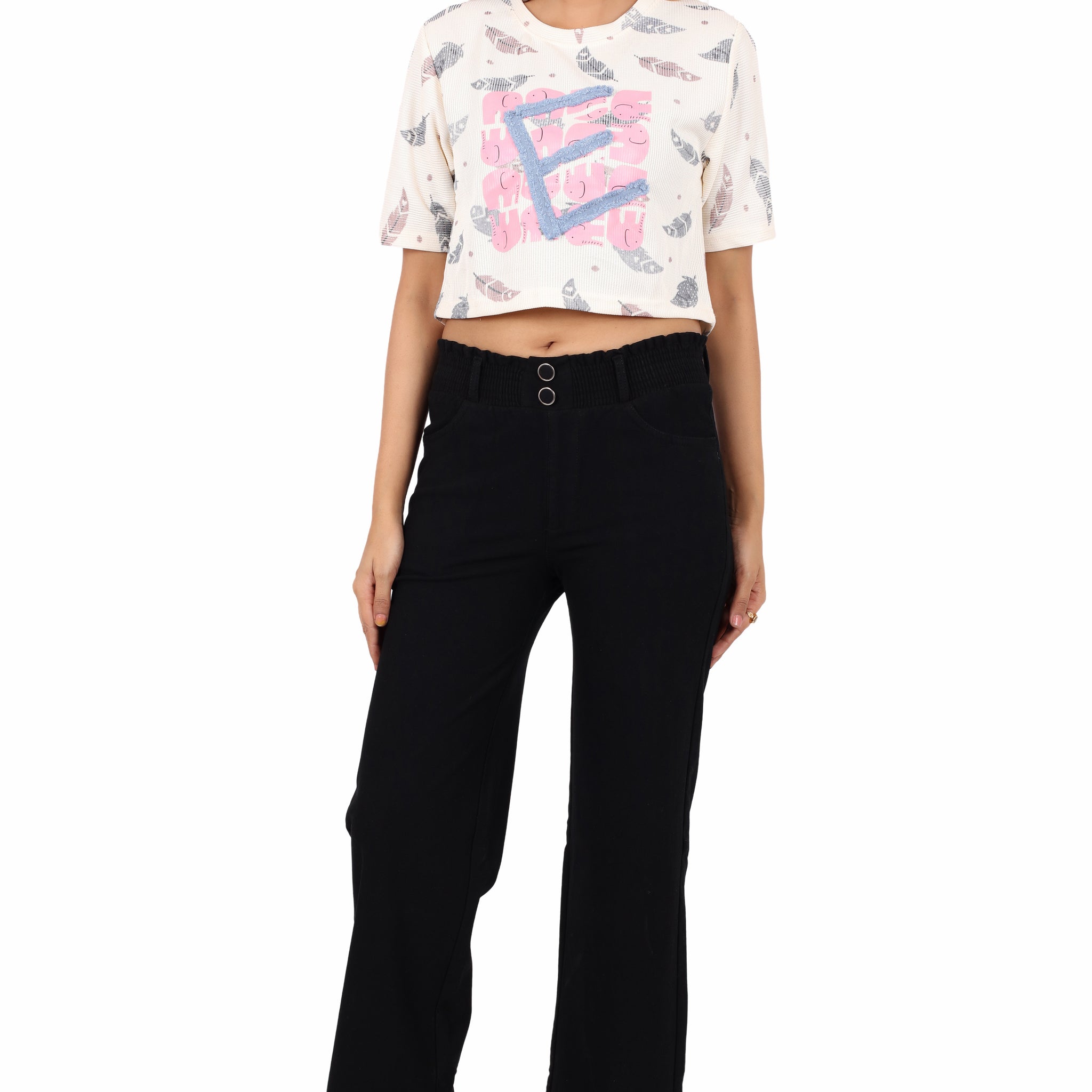 Women’s Korean Style Straight Fit Pants with Elastic Waist2