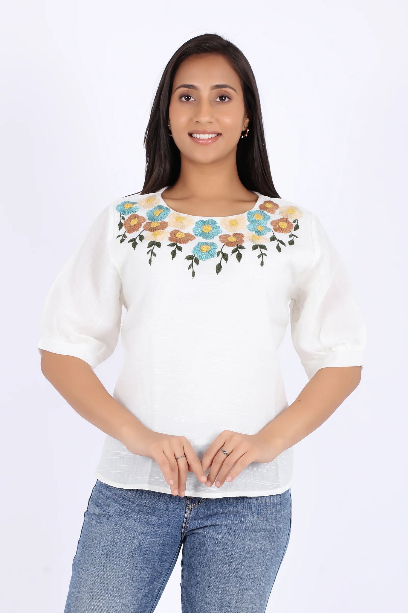 Stylish White Embroidered Top – Women’s Casual Wear Product2