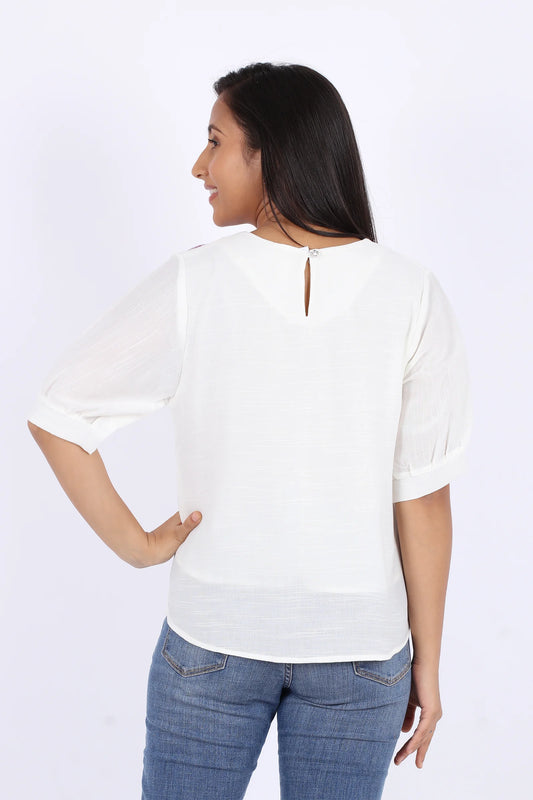 Stylish White Embroidered Top – Women’s Casual Wear Product4